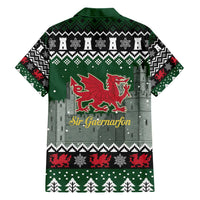 Caernarfonshire Wales Christmas Hawaiian Shirt Caernarfon Castle Red Dragon - Wonder Print Shop