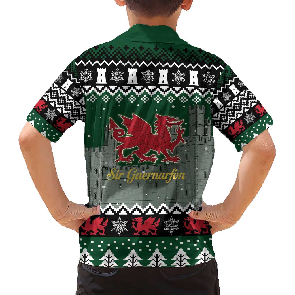Caernarfonshire Wales Christmas Hawaiian Shirt Caernarfon Castle Red Dragon - Wonder Print Shop