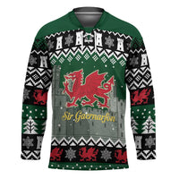 Caernarfonshire Wales Christmas Hockey Jersey Caernarfon Castle Red Dragon - Wonder Print Shop