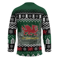 Caernarfonshire Wales Christmas Hockey Jersey Caernarfon Castle Red Dragon - Wonder Print Shop