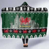 Caernarfonshire Wales Christmas Hooded Blanket Caernarfon Castle Red Dragon - Wonder Print Shop