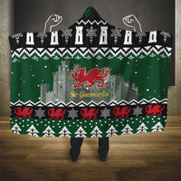 Caernarfonshire Wales Christmas Hooded Blanket Caernarfon Castle Red Dragon - Wonder Print Shop
