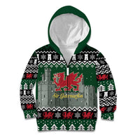 Caernarfonshire Wales Christmas Kid Hoodie Caernarfon Castle Red Dragon - Wonder Print Shop