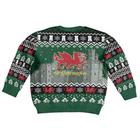 Caernarfonshire Wales Christmas Kid Ugly Christmas Sweater Caernarfon Castle Red Dragon - Wonder Print Shop