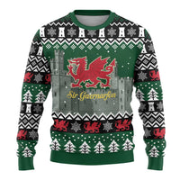 Caernarfonshire Wales Christmas Ugly Christmas Sweater Caernarfon Castle Red Dragon - Wonder Print Shop