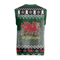 Caernarfonshire Wales Christmas Knitted V-Neck Vest Caernarfon Castle Red Dragon - Wonder Print Shop