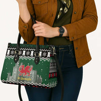 Caernarfonshire Wales Christmas Leather Bag Caernarfon Castle Red Dragon - Wonder Print Shop