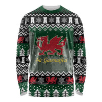 Caernarfonshire Wales Christmas Long Sleeve Shirt Caernarfon Castle Red Dragon - Wonder Print Shop