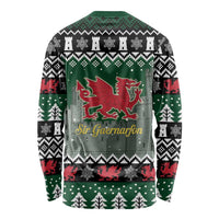 Caernarfonshire Wales Christmas Long Sleeve Shirt Caernarfon Castle Red Dragon - Wonder Print Shop