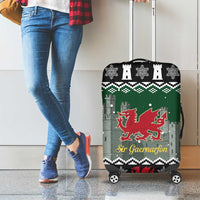 Caernarfonshire Wales Christmas Luggage Cover Caernarfon Castle Red Dragon - Wonder Print Shop
