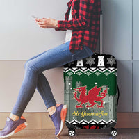 Caernarfonshire Wales Christmas Luggage Cover Caernarfon Castle Red Dragon - Wonder Print Shop