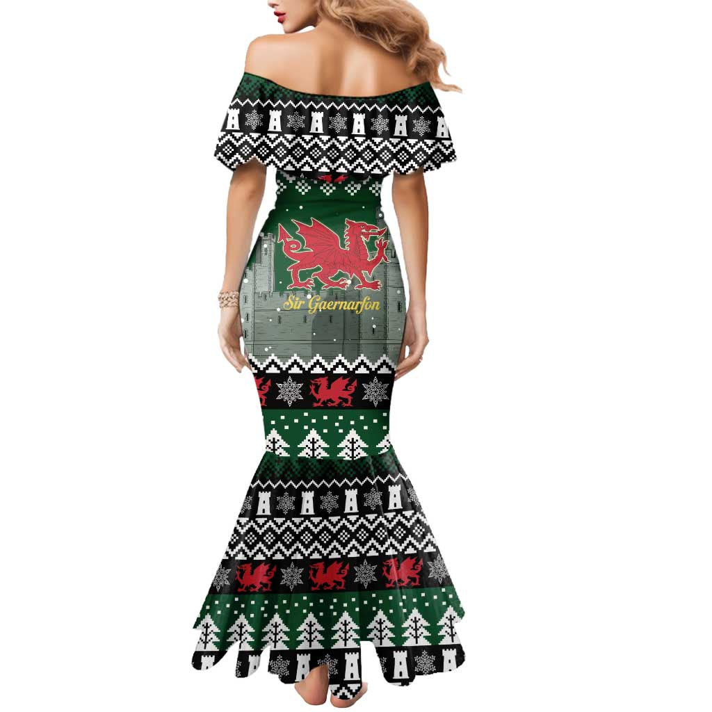 Caernarfonshire Wales Christmas Mermaid Dress Caernarfon Castle Red Dragon - Wonder Print Shop