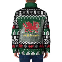 Caernarfonshire Wales Christmas Padded Jacket Caernarfon Castle Red Dragon - Wonder Print Shop