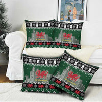 Caernarfonshire Wales Christmas Pillow Cover Caernarfon Castle Red Dragon - Wonder Print Shop