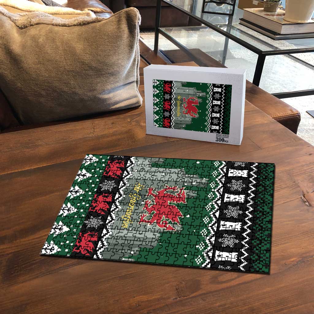 Caernarfonshire Wales Christmas Puzzle Caernarfon Castle Red Dragon - Wonder Print Shop