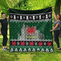Caernarfonshire Wales Christmas Quilt Caernarfon Castle Red Dragon - Wonder Print Shop