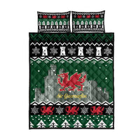 Caernarfonshire Wales Christmas Quilt Bed Set Caernarfon Castle Red Dragon - Wonder Print Shop