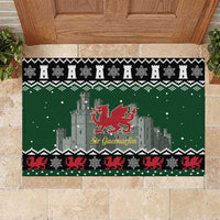 Caernarfonshire Wales Christmas Rubber Doormat Caernarfon Castle Red Dragon - Wonder Print Shop