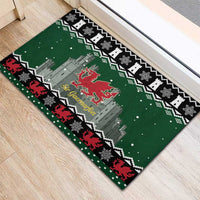 Caernarfonshire Wales Christmas Rubber Doormat Caernarfon Castle Red Dragon - Wonder Print Shop