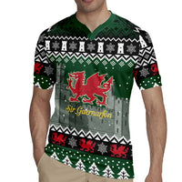Caernarfonshire Wales Christmas Rugby Jersey Caernarfon Castle Red Dragon - Wonder Print Shop
