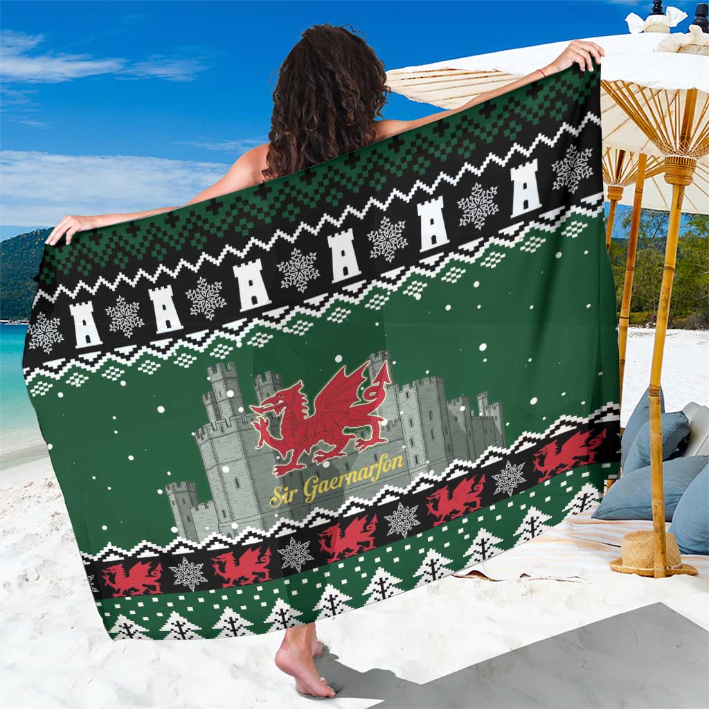 Caernarfonshire Wales Christmas Sarong Caernarfon Castle Red Dragon - Wonder Print Shop