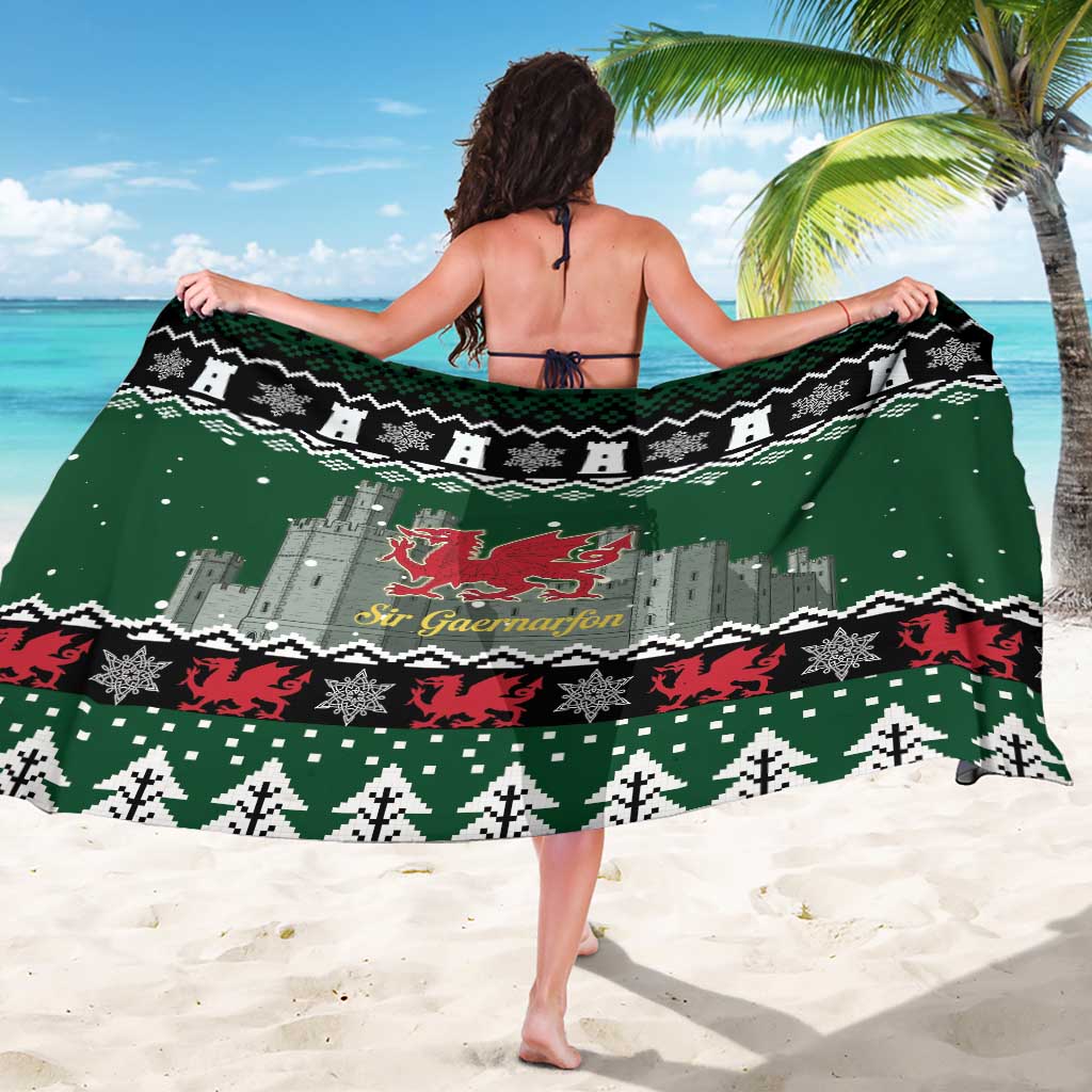 Caernarfonshire Wales Christmas Sarong Caernarfon Castle Red Dragon - Wonder Print Shop