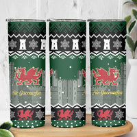 Caernarfonshire Wales Christmas Skinny Tumbler Caernarfon Castle Red Dragon - Wonder Print Shop