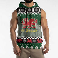 Caernarfonshire Wales Christmas Sleeveless Hoodie Caernarfon Castle Red Dragon - Wonder Print Shop