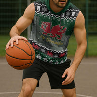 Caernarfonshire Wales Christmas Sleeveless Hoodie Caernarfon Castle Red Dragon - Wonder Print Shop