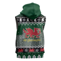 Caernarfonshire Wales Christmas Sleeveless Zip Hoodie Caernarfon Castle Red Dragon - Wonder Print Shop
