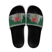 Caernarfonshire Wales Christmas Slide Sandals Caernarfon Castle Red Dragon - Wonder Print Shop