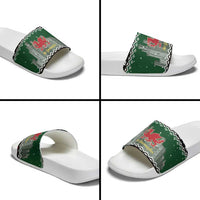 Caernarfonshire Wales Christmas Slide Sandals Caernarfon Castle Red Dragon - Wonder Print Shop