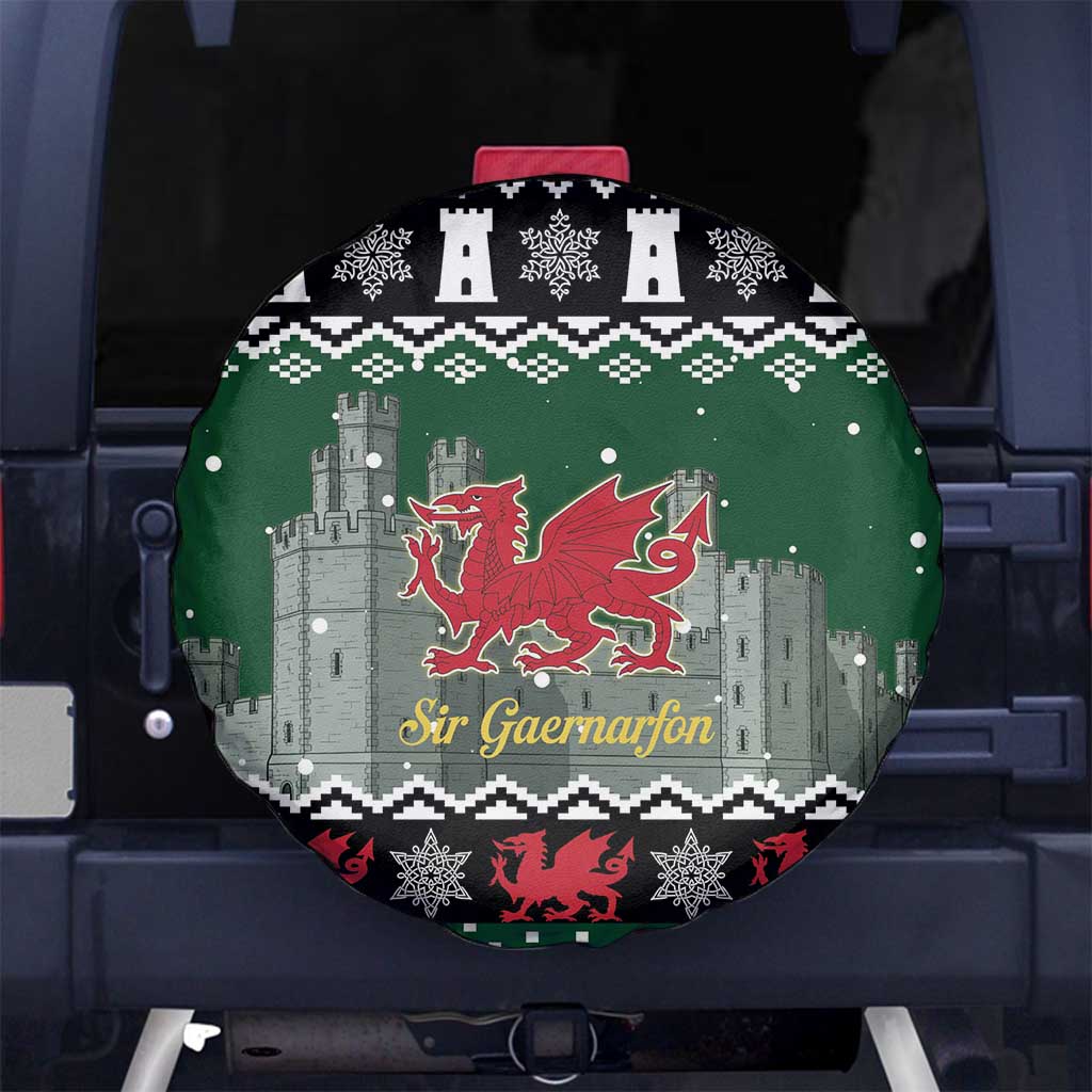 Caernarfonshire Wales Christmas Spare Tire Cover Caernarfon Castle Red Dragon - Wonder Print Shop