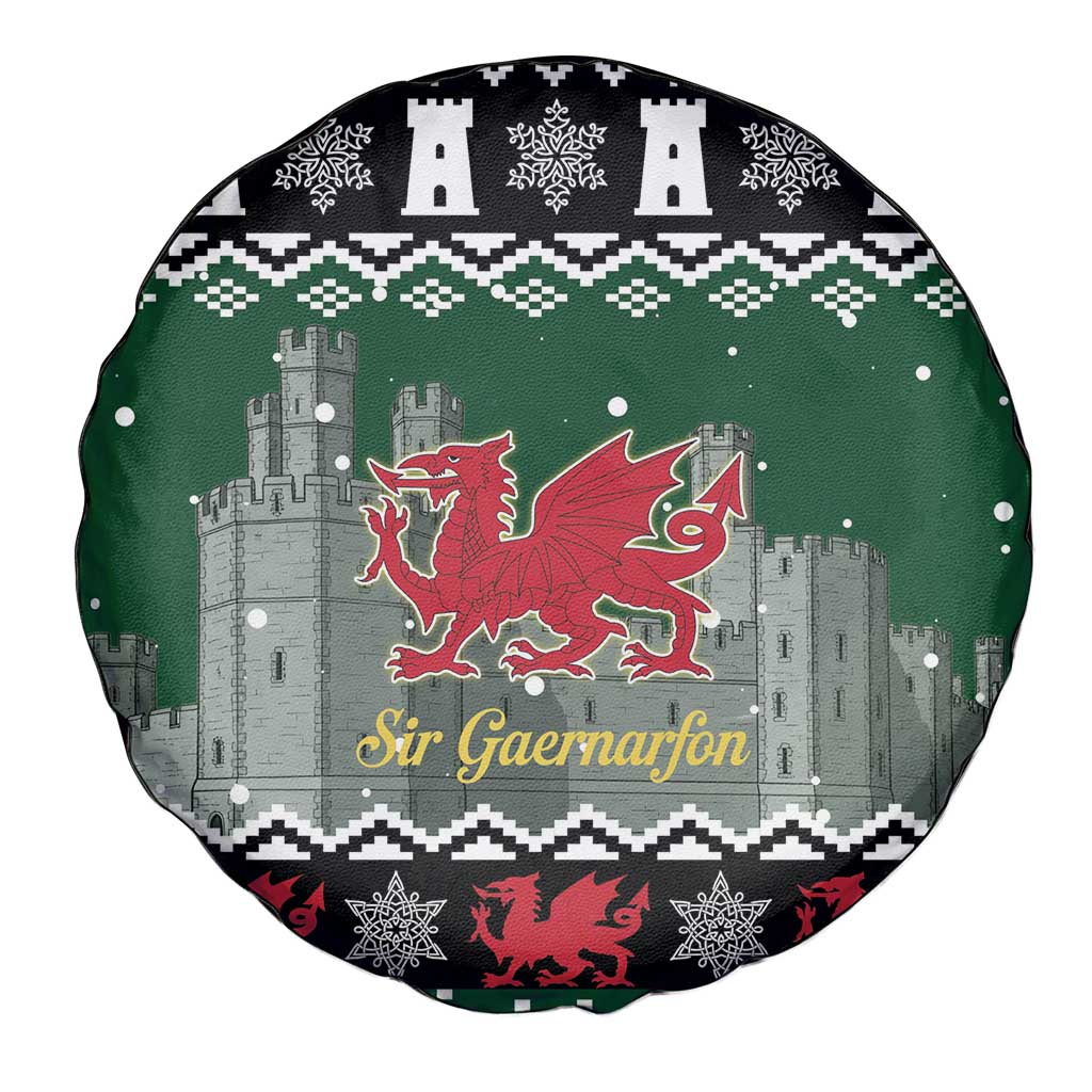 Caernarfonshire Wales Christmas Spare Tire Cover Caernarfon Castle Red Dragon - Wonder Print Shop