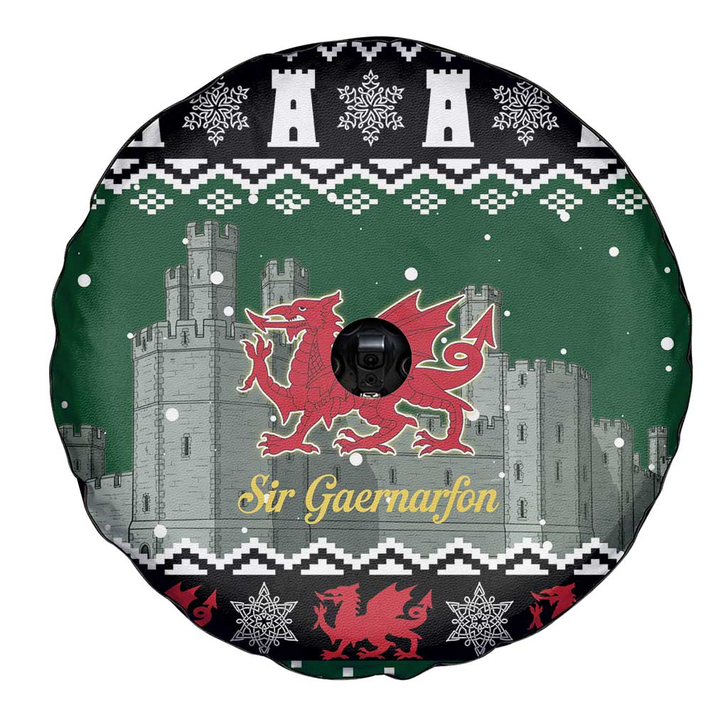 Caernarfonshire Wales Christmas Spare Tire Cover Caernarfon Castle Red Dragon - Wonder Print Shop