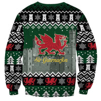 Caernarfonshire Wales Christmas Sweatshirt Caernarfon Castle Red Dragon - Wonder Print Shop