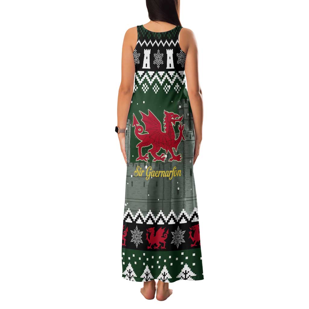 Caernarfonshire Wales Christmas Tank Maxi Dress Caernarfon Castle Red Dragon - Wonder Print Shop