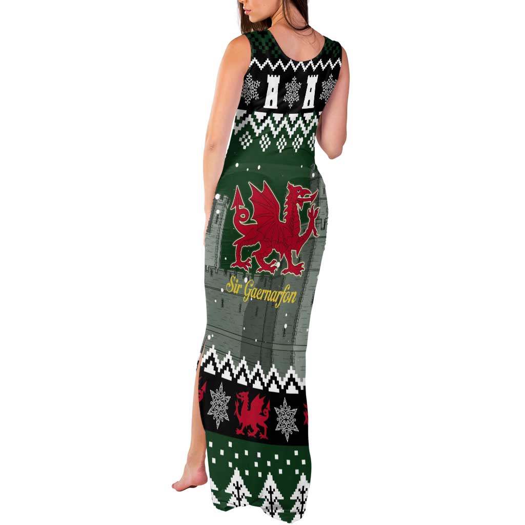 Caernarfonshire Wales Christmas Tank Maxi Dress Caernarfon Castle Red Dragon - Wonder Print Shop