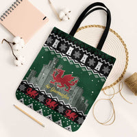 Caernarfonshire Wales Christmas Tote Bag Caernarfon Castle Red Dragon - Wonder Print Shop