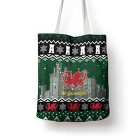 Caernarfonshire Wales Christmas Tote Bag Caernarfon Castle Red Dragon - Wonder Print Shop