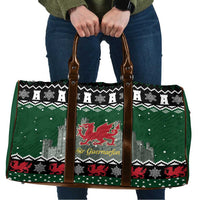 Caernarfonshire Wales Christmas Travel Bag Caernarfon Castle Red Dragon - Wonder Print Shop
