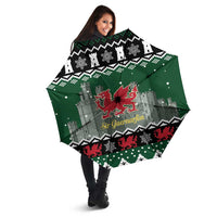 Caernarfonshire Wales Christmas Umbrella Caernarfon Castle Red Dragon - Wonder Print Shop