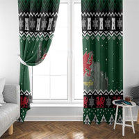 Caernarfonshire Wales Christmas Window Curtain Caernarfon Castle Red Dragon - Wonder Print Shop