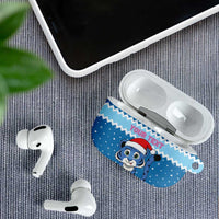 Personalized Blue Tiger Christmas AirPods Case Kawaii Derpy Tiger Santa Mode - Wonder Print Shop