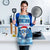 Personalized Blue Tiger Christmas Apron Kawaii Derpy Tiger Santa Mode - Wonder Print Shop