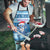 Personalized Blue Tiger Christmas Apron Kawaii Derpy Tiger Santa Mode - Wonder Print Shop