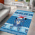 Personalized Blue Tiger Christmas Area Rug Kawaii Derpy Tiger Santa Mode - Wonder Print Shop