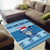 Personalized Blue Tiger Christmas Area Rug Kawaii Derpy Tiger Santa Mode - Wonder Print Shop