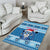 Personalized Blue Tiger Christmas Area Rug Kawaii Derpy Tiger Santa Mode - Wonder Print Shop