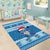 Personalized Blue Tiger Christmas Area Rug Kawaii Derpy Tiger Santa Mode - Wonder Print Shop
